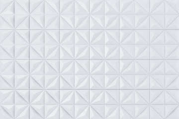 Poster - White Abstract Geometric Polygonal Pyramids Wall Panel Segments Background. 3d Rendering