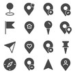 © skarin - Gray map pointer icons set. Vector Illustrations