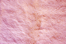 Pink Colored Fluffy Fake Fur Texture