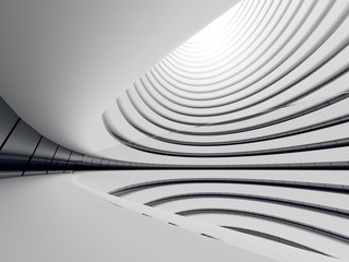 abstract of white circle space ,perspective of future architecture building.futuristic idea design, 