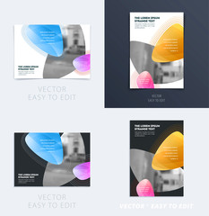 Wall Mural - Design of brochure smooth soft template. Creative abstract set, annual report, horizontal cover, flyer in A4 with colourful smooth shapes for branding, exhibition. Business vector presentation.
