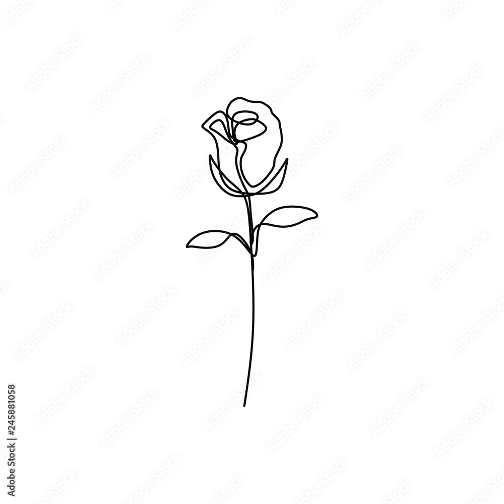 Flower continuous one line art drawing vector illustration. Awesome ...
