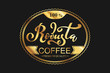 © Alwih - Robusta coffee logo. Vector illustration of handwritten lettering. Vector illustration of handwritten lettering. Vector elements for packaging