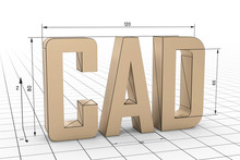 3D Illustration CAD Gitternetz Weiß