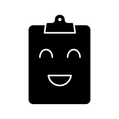 Sticker - Smiling clipboard glyph icon