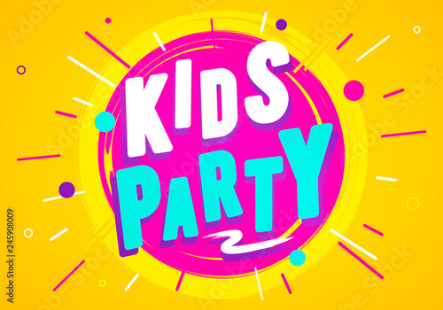 Vector Illustration Kids Party Graphic Design Template Banner For Children Playroom Or Game Zone Stock Vector Adobe Stock Vector Illustration Kids Party Graphic Design Template Banner For Children Playroom Or Game Zone Stock Vector Adobe Stock