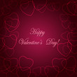 dark violet vector greeting card with hearts for valentine day
