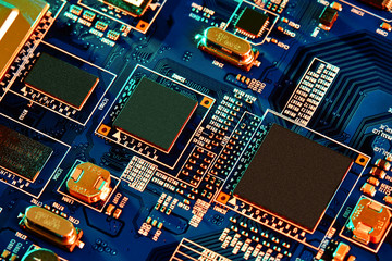 Poster - Electronic circuit board close up.