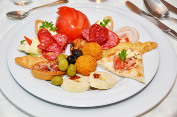 Sticker - Cold appetizer at wedding in Romania,aperitif,