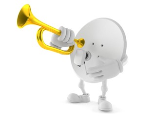 Poster - Satellite dish character playing the trumpet