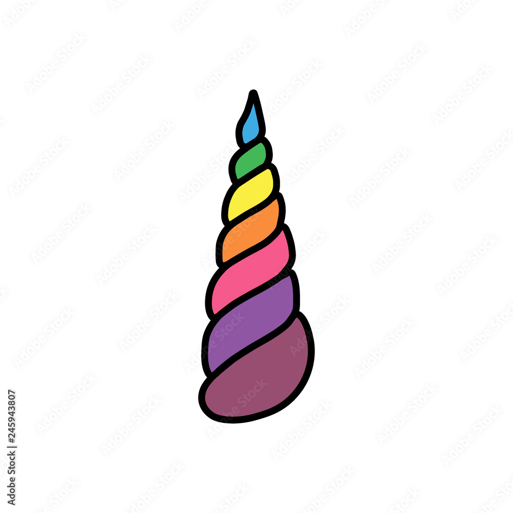 Unicorn horn rainbow pastel black outline Stock Vector | Adobe Stock unicorn-horn-rainbow-pastel-black-outline-stock-vector-adobe-stock