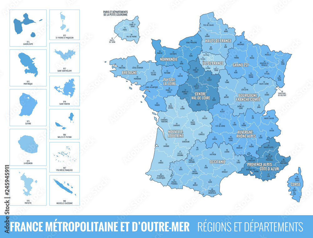 Carte Des Departements Et Des Regions De France Wall Mural Wallpaper Murals Jeromecronenberger Carte Des Departements Et Des Regions De France Wall Mural Wallpaper Murals Jeromecronenberger