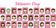 © CH - International Women's Day vector illustration with diverse group of women of different age, race and outfits.