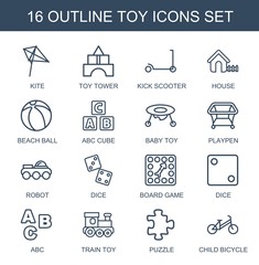 Wall Mural - 16 toy icons