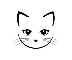 Wall Mural - cute cat face.