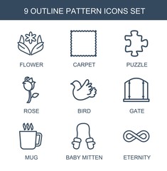 Wall Mural - 9 pattern icons