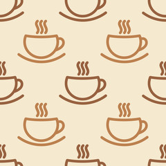 Wall Mural - coffee cups seamless pattern.