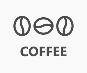 Wall Mural - three coffee beans line symbol.