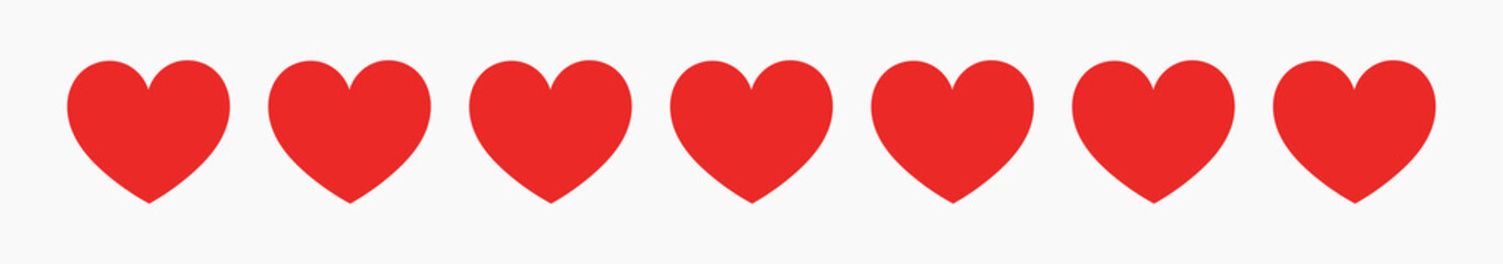 Wall Mural - cute red hearts border.