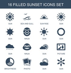 Sticker - 16 sunset icons