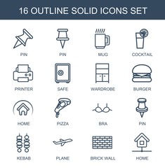 Wall Mural - 16 solid icons