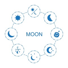 Sticker - moon icons