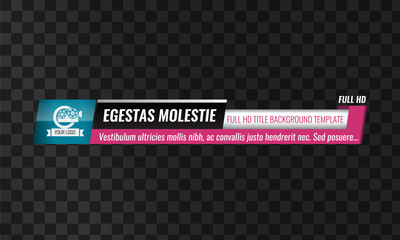 Wall Mural - Unique Video headline title or lower third template. High detailed Vector illustration