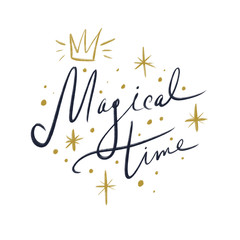 Wall Mural - Lettering Once upon a time. Magic art. Decor element, print for your stuff and graphic design