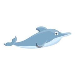 Wall Mural - Friendly dolphin icon. Cartoon of friendly dolphin vector icon for web design isolated on white background