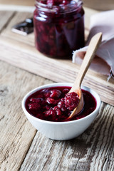 Sticker - Raspberry jam in glass jar, homemade berry  preserves