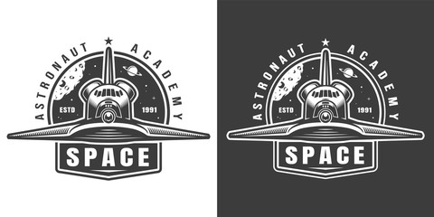 Wall Mural - vintage monochrome space label