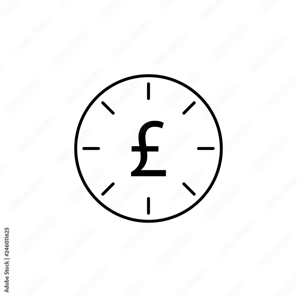 clock, pound, deadline icon. Element of finance illustration. Signs and ...