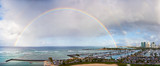 Fototapeta Tęcza - Double Rainbow over Honolulu, Hawaii