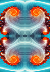 Canvas Print - abstract fractal 3d computer generated pure bright colorful energy field artwork