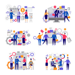 Sticker - Business contracts. Directors investors successful relationship business handshake finance investments managers male female vector. Illustration of partnership handshake, business people partner