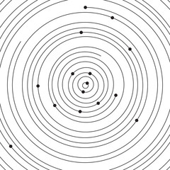 Black and white concentric line circle background or ripple effect