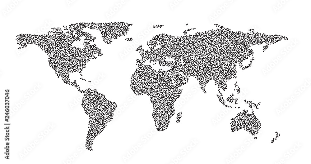 Global vector world map isolated on white background Stock Vector ...