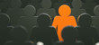 © Studio_East - Stand out from the crowd and different creative idea concepts, man standing out of crowd - 3d rendering