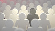 © Studio_East - Stand out from the crowd and different creative idea concepts, man standing out of crowd - 3d rendering