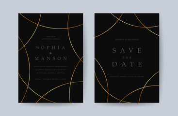 luxury wedding invitation card. design with minimal golden geometric shape pattern can be adapt to c