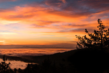 MT SAN JACINTO SUNSET IN THE CLOUDS