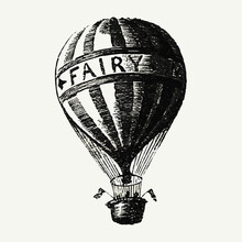 Vintage Hot Air Balloon Illustration