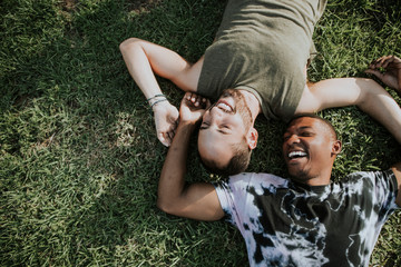 Sticker - Gay couple relaxing in the grass