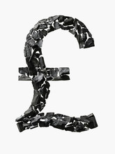 Great British Pound Symbol Made Out Of Coal