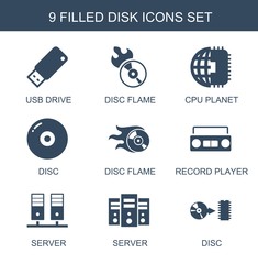 Canvas Print - 9 disk icons