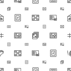 Aufkleber - gallery icons pattern seamless white background