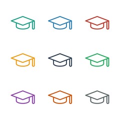 Poster - graduation hat icon white background