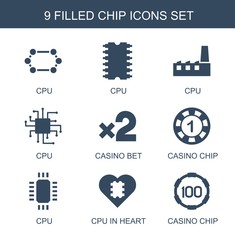 Wall Mural - 9 chip icons