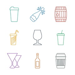 Wall Mural - 9 alcohol icons