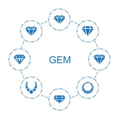 Wall Mural - gem icons